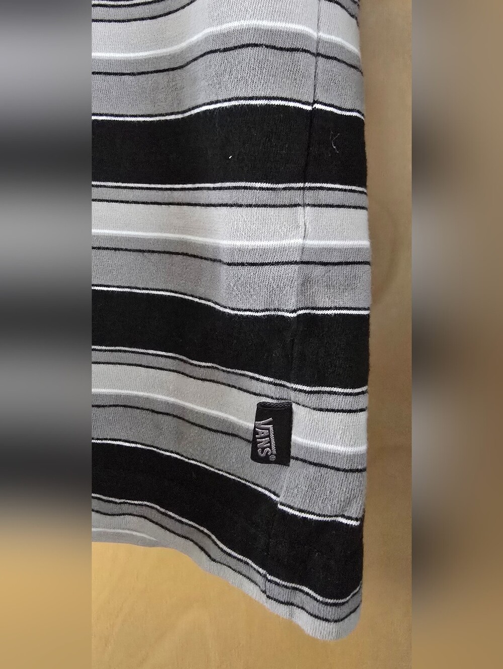 Vans Black and Gray Striped Polo Shirt - Picture 2 of 5